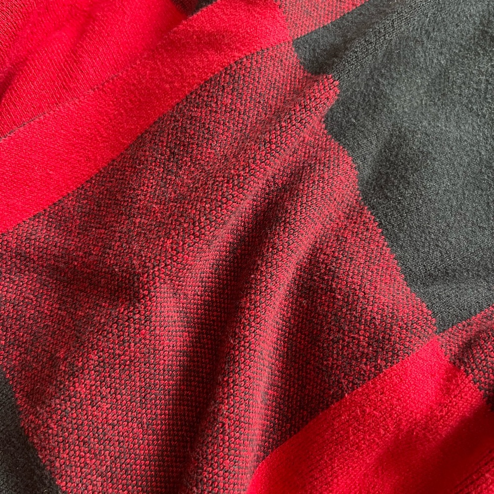 Talbots Red and Black Buffalo plaid poncho
